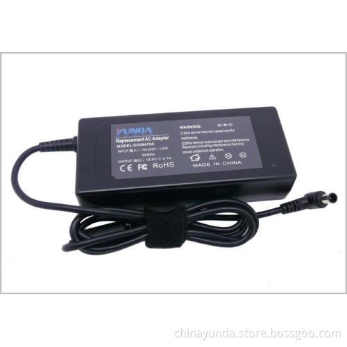 High Quality YUNDA Brand with CE FCC RoHS Laptop Adapter for Sony 19.5V 4.7A Connetor Size 6.5mm*4.5mm
